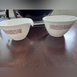 White Floral Pyrex Creamer and Sugar Bowl Set